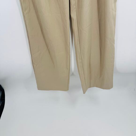 NA-KD Women’s Size 38 Wide Leg High Rise Pleated Trousers Beige Khaki Pants - Picture 5 of 9
